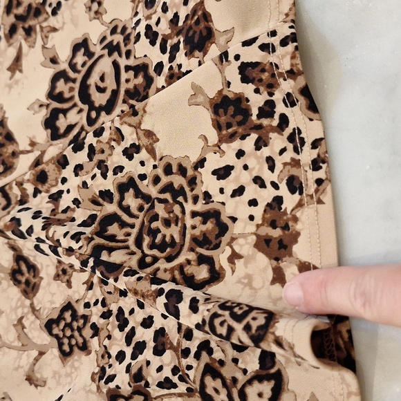 Midi Flare Leopard Paisley Floral Pull on Skirt Apostrophe‎ Stretch Boho Cheetah - Picture 3 of 6